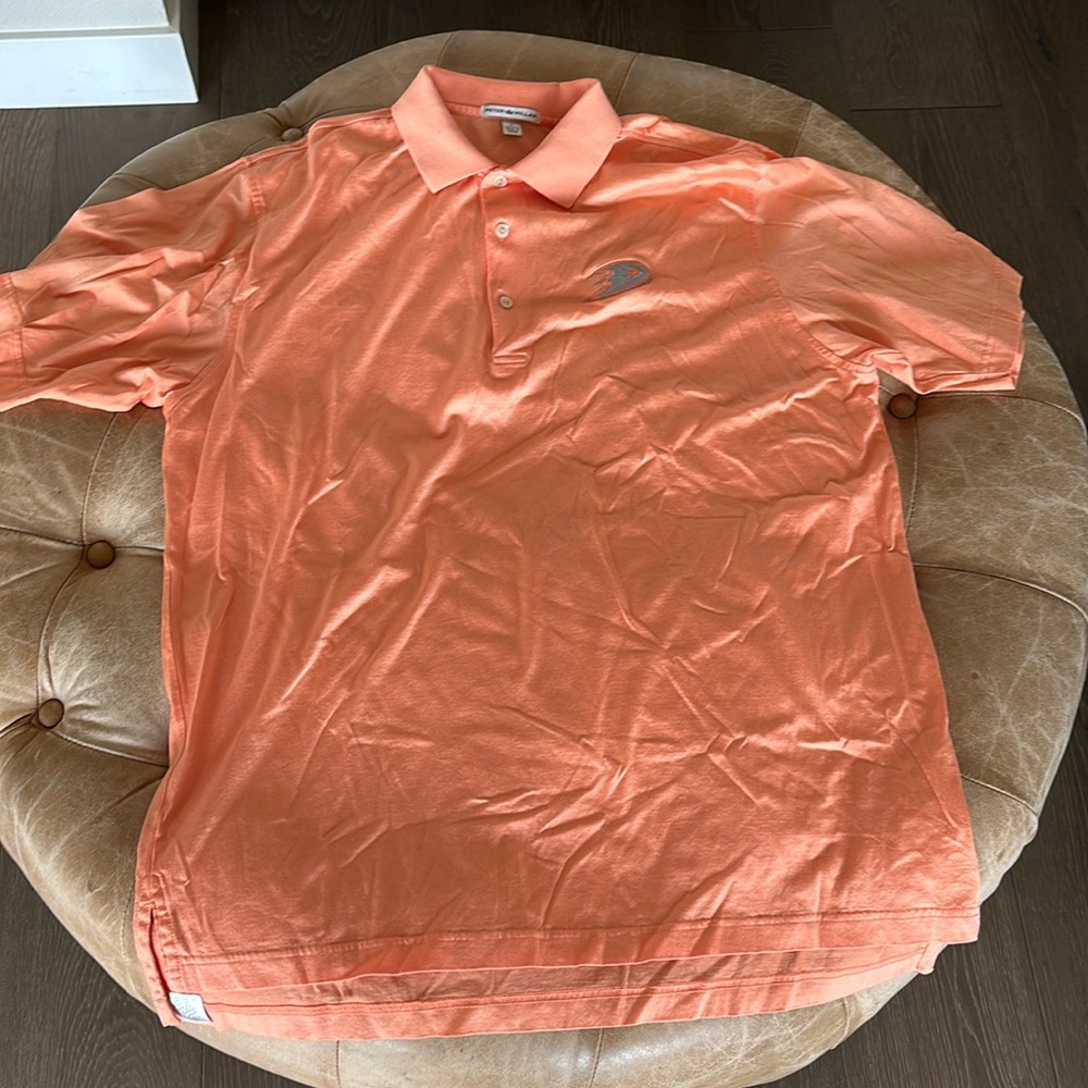 Peter Millar Size L Anaheim Ducks Golf Polo Shirt